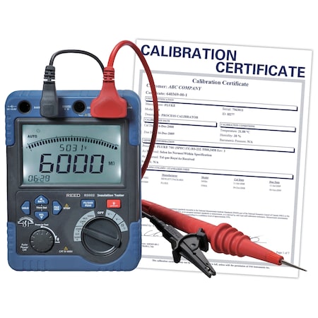 Reed Instruments REED R5002 High Voltage Insulation Tester, includes ISO Certificate R5002-NIST